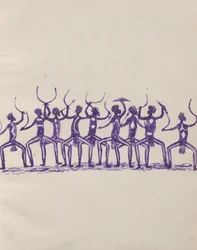 Kwatkwat Volk - (Corroboree) Skizzenbuch hauptsächlich über Aktivitäten von Aborigines und Weißen